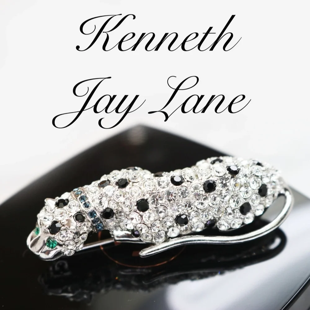 ⚜️🐆 KENNETH JAY LANE CRYSTAL LEOPARD BROOCH 🐆✨